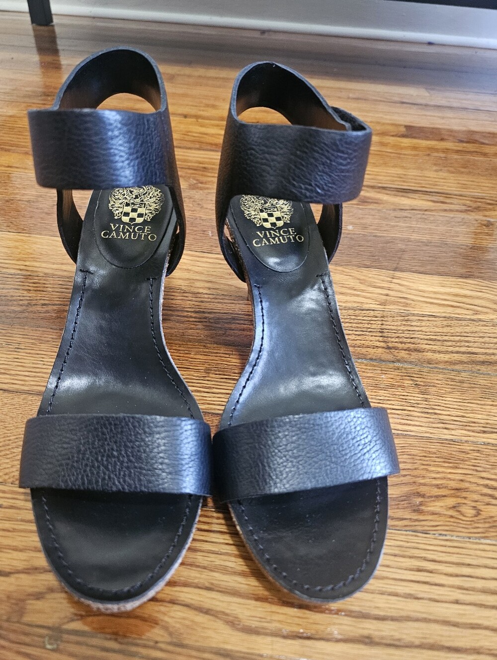 Vince Camuto, Never Worn, Like New, Classic Black Ankle-Strap Women's Heels - Picture 3 of 9